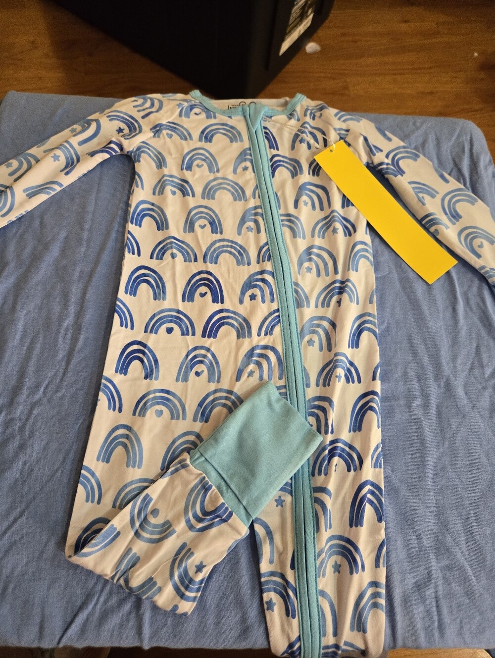 Bamboo Kids Blue Rainbow Zip-Front Pajamas